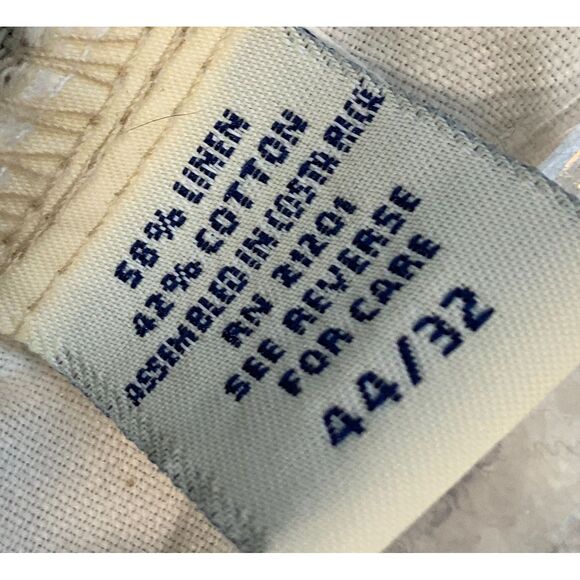 Field Gear Fawn Pleated Button Through Back Pocket Linen Preppy Dress Pants 44 - Picture 7 of 9